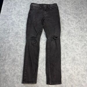 H&M Black Distressed Skinny Jeans Size 30x32